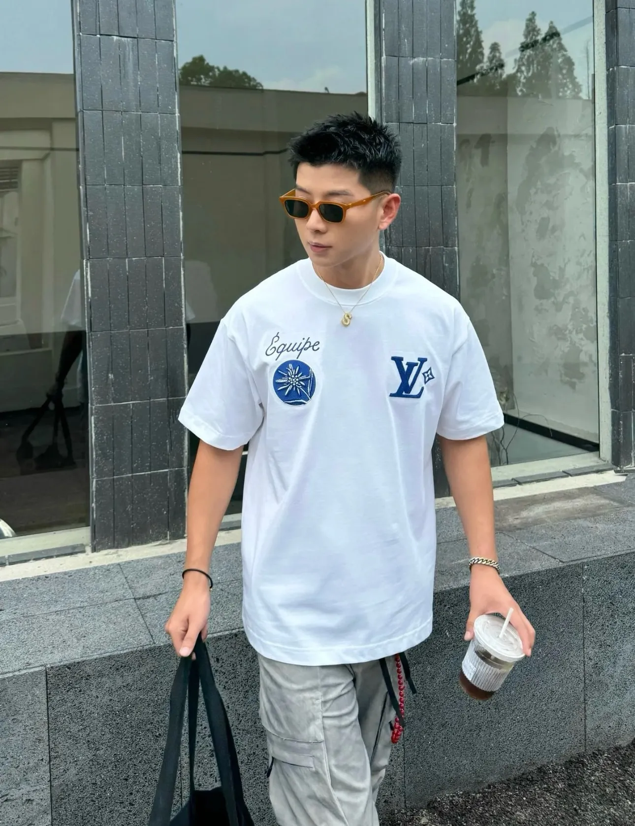 Louis Vuitton/Louis Vuitton floral print short sleeves